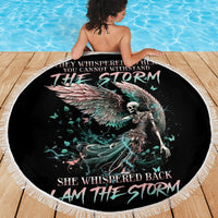 Angel Skull Beach Blanket She Whispered Back Iam The Storm - Wonder Print Shop