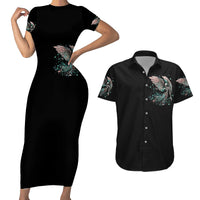 Angel Skull Couples Matching Short Sleeve Bodycon Dress and Hawaiian Shirt She Whispered Back Iam The Storm - Wonder Print Shop