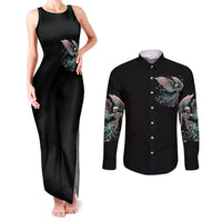 Angel Skull Couples Matching Tank Maxi Dress and Long Sleeve Button Shirts She Whispered Back Iam The Storm - Wonder Print Shop