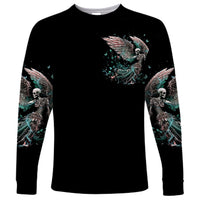 Angel Skull Long Sleeve Shirt She Whispered Back Iam The Storm - Wonder Print Shop