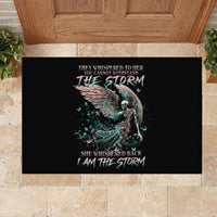 Angel Skull Rubber Doormat She Whispered Back Iam The Storm - Wonder Print Shop