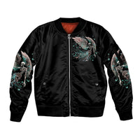 Angel Skull Sleeve Zip Bomber Jacket She Whispered Back Iam The Storm - Wonder Print Shop