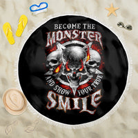 Satan Skull Beach Blanket Become The Monster And Show Your True Smile - Wonder Print Shop