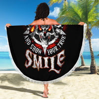 Satan Skull Beach Blanket Become The Monster And Show Your True Smile - Wonder Print Shop
