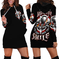 Satan Skull Hoodie Dress Become The Monster And Show Your True Smile - Wonder Print Shop