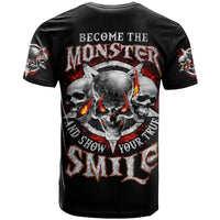 Satan Skull T Shirt Become The Monster And Show Your True Smile - Wonder Print Shop