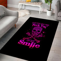 Flower Skull Area Rug Can You See The Fuck You In My Smile - Wonder Print Shop