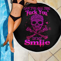 Flower Skull Beach Blanket Can You See The Fuck You In My Smile - Wonder Print Shop
