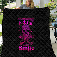Flower Skull Quilt Can You See The Fuck You In My Smile - Wonder Print Shop