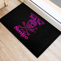 Flower Skull Rubber Doormat Can You See The Fuck You In My Smile - Wonder Print Shop