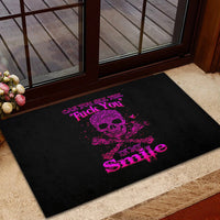 Flower Skull Rubber Doormat Can You See The Fuck You In My Smile - Wonder Print Shop