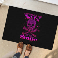 Flower Skull Rubber Doormat Can You See The Fuck You In My Smile - Wonder Print Shop