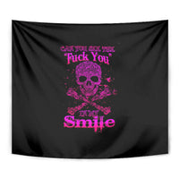 Flower Skull Tapestry Can You See The Fuck You In My Smile - Wonder Print Shop