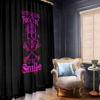 Flower Skull Window Curtain Can You See The Fuck You In My Smile - Wonder Print Shop