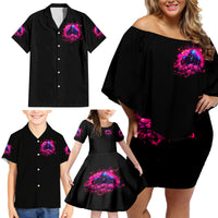 Rose Skull Family Matching Off Shoulder Short Dress and Hawaiian Shirt I Have 3 Sides And You Never Want To See - Wonder Print Shop
