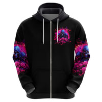 Rose Skull Zip Hoodie I Have 3 Sides And You Never Want To See - Wonder Print Shop