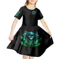 Flame Skull Kid Short Sleeve Dress I Don't Stop When I Tired I Stop When I Fucking Done - Wonder Print Shop