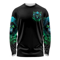 Flame Skull Long Sleeve Shirt I Don't Stop When I Tired I Stop When I Fucking Done - Wonder Print Shop