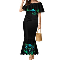 Flame Skull Mermaid Dress I Don't Stop When I Tired I Stop When I Fucking Done - Wonder Print Shop