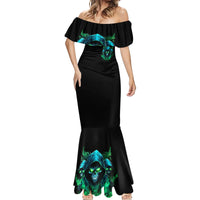 Flame Skull Mermaid Dress I Don't Stop When I Tired I Stop When I Fucking Done - Wonder Print Shop