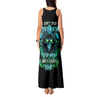 Flame Skull Tank Maxi Dress I Don't Stop When I Tired I Stop When I Fucking Done - Wonder Print Shop