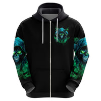 Flame Skull Zip Hoodie I Don't Stop When I Tired I Stop When I Fucking Done - Wonder Print Shop