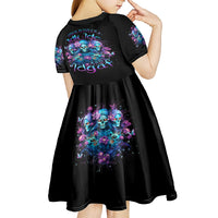 Rose Skull Kid Short Sleeve Dress Stuck Between IDK IDC And IDGAF - Wonder Print Shop