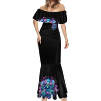 Rose Skull Mermaid Dress Stuck Between IDK IDC And IDGAF - Wonder Print Shop