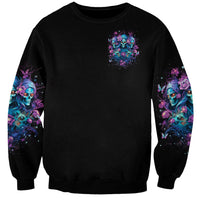 Rose Skull Sweatshirt Stuck Between IDK IDC And IDGAF - Wonder Print Shop