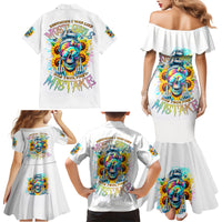 Skull Girl Family Matching Mermaid Dress and Hawaiian Shirt Assuming I Was Like Most Girls Was Your First Mistake - Wonder Print Shop