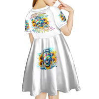 Skull Girl Kid Short Sleeve Dress Assuming I Was Like Most Girls Was Your First Mistake - Wonder Print Shop