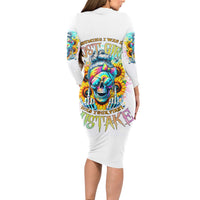 Skull Girl Long Sleeve Bodycon Dress Assuming I Was Like Most Girls Was Your First Mistake - Wonder Print Shop