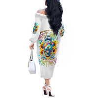 Skull Girl Off The Shoulder Long Sleeve Dress Assuming I Was Like Most Girls Was Your First Mistake - Wonder Print Shop