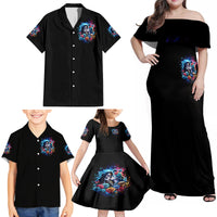 Couple Skull Family Matching Off Shoulder Maxi Dress and Hawaiian Shirt It't You And Me Against The World Baby - Wonder Print Shop