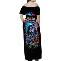 Couple Skull Family Matching Off Shoulder Maxi Dress and Hawaiian Shirt It't You And Me Against The World Baby - Wonder Print Shop