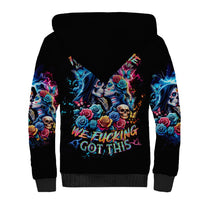 Couple Skull Sherpa Hoodie It't You And Me Against The World Baby - Wonder Print Shop