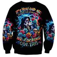 Couple Skull Sweatshirt It't You And Me Against The World Baby - Wonder Print Shop