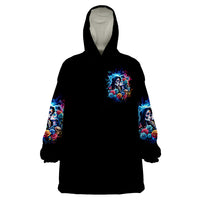 Couple Skull Wearable Blanket Hoodie It't You And Me Against The World Baby - Wonder Print Shop