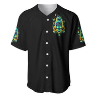 Flame Skull Baseball Jersey The Good Girl In Me Got Tired Of The Bullshit - Wonder Print Shop