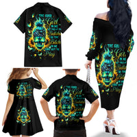 Flame Skull Family Matching Off Shoulder Long Sleeve Dress and Hawaiian Shirt The Good Girl In Me Got Tired Of The Bullshit - Wonder Print Shop