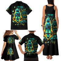 Flame Skull Family Matching Tank Maxi Dress and Hawaiian Shirt The Good Girl In Me Got Tired Of The Bullshit - Wonder Print Shop