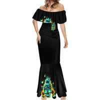 Flame Skull Mermaid Dress The Good Girl In Me Got Tired Of The Bullshit - Wonder Print Shop
