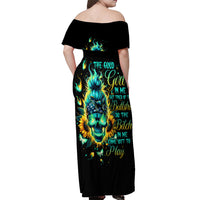 Flame Skull Off Shoulder Maxi Dress The Good Girl In Me Got Tired Of The Bullshit - Wonder Print Shop