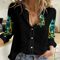 Flame Skull Women Casual Shirt The Good Girl In Me Got Tired Of The Bullshit - Wonder Print Shop