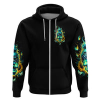 Flame Skull Zip Hoodie The Good Girl In Me Got Tired Of The Bullshit - Wonder Print Shop