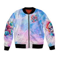 Rose Skull Bomber Jacket The Good Girl In Me Got Tired Of The Bullshit - Wonder Print Shop