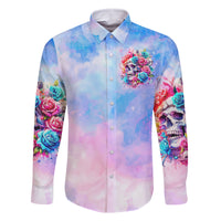 Rose Skull Family Matching Long Sleeve Bodycon Dress and Hawaiian Shirt The Good Girl In Me Got Tired Of The Bullshit - Wonder Print Shop