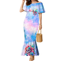 Rose Skull Family Matching Mermaid Dress and Hawaiian Shirt The Good Girl In Me Got Tired Of The Bullshit - Wonder Print Shop