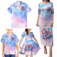 Rose Skull Family Matching Puletasi and Hawaiian Shirt The Good Girl In Me Got Tired Of The Bullshit - Wonder Print Shop