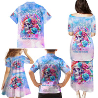Rose Skull Family Matching Puletasi and Hawaiian Shirt The Good Girl In Me Got Tired Of The Bullshit - Wonder Print Shop